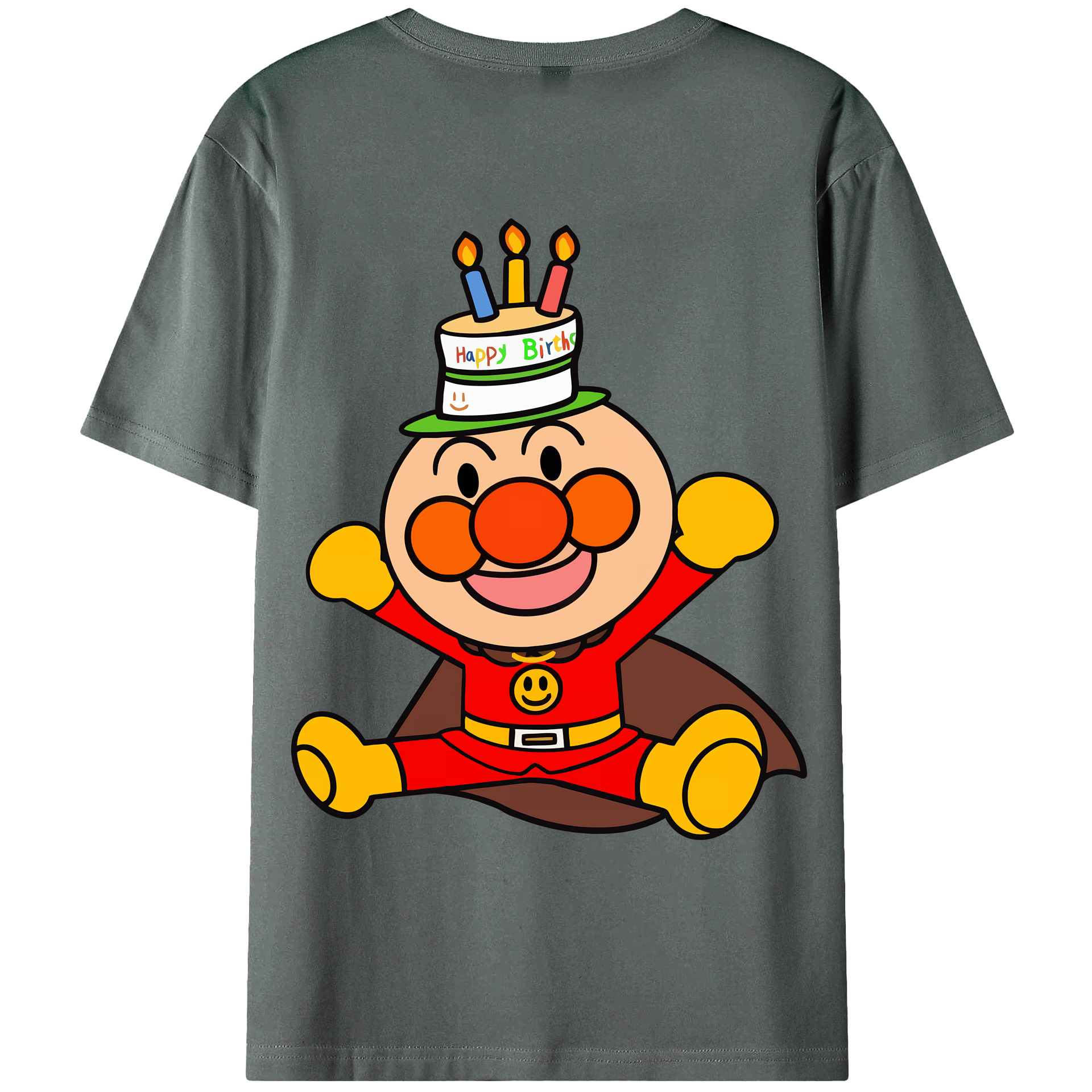 （画像用） アンパンマン Anpanman 綿100％ メンズ半袖Tシャツ（バックプリント） 通気性